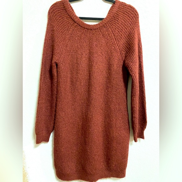 NEW Blue Rain size Small Burgundy V back sweater dress - Picture 2 of 5